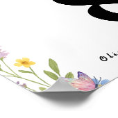 フローラボホ結婚ワイルドフラワーのテーブル番号 ポスター (角)