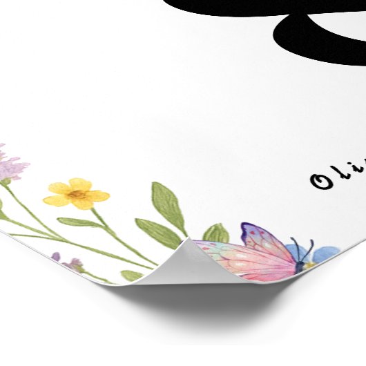 フローラボホ結婚ワイルドフラワーのテーブル番号 ポスター (角)