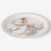 フローラボーエレガントニュートラル赤ちゃんシャワー ペーパープレート (アングル)