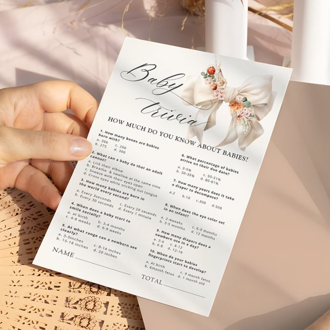 フローラボーエレガントベビーシャワーベビートリビアゲーム (クリエイターアップロード済み)