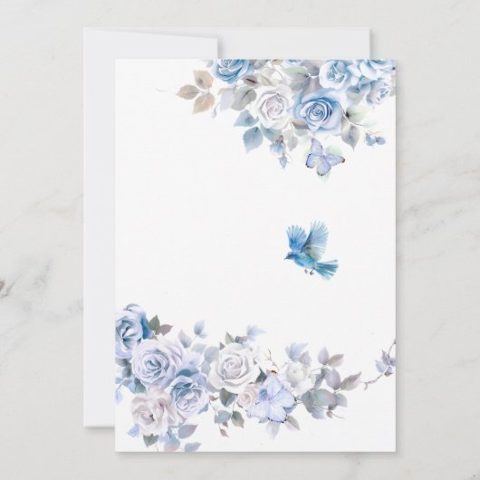 フローラボークレスト甘い男の赤ちゃんベビーシャワー 招待状 (裏面)