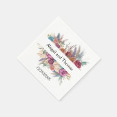 フローラボーパーソナライズされたトレンディー結婚ズ スタンダードカクテルナプキン (角)