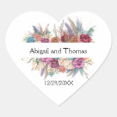 フローラボーパーソナライズされたトレンディー結婚式の引き出物 ハートシール (正面)