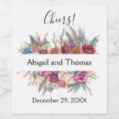 フローラボーパーソナライズされたトレンディー結婚式の引き出物 ワインラベル (シングルラベル)