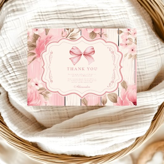 フローラボーファンシーワンガール1st誕生日 サンキューカード