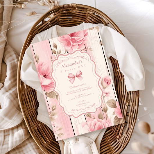 フローラボーファンシーワンガール1st誕生日 招待状