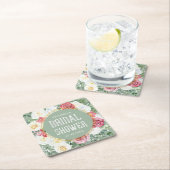フローラボーブライダルシャワー装飾 スクエアペーパーコースター (インサイチュ)