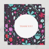 フローラボーホウォーターカラーダーク結婚ズ サンキューカード (正面/裏面)