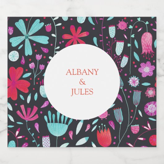 フローラボーホウォーターカラーダーク結婚ズ ビールラベル (シングルラベル)