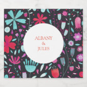 フローラボーホウォーターカラーダーク結婚ズ リキュールボトルラベル (シングルラベル)