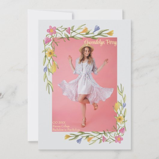 フローラボーホカレッジ卒業パーティの招待状 セーブザデート (正面)