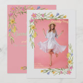 フローラボーホカレッジ卒業パーティの招待状 セーブザデート (正面/裏面)