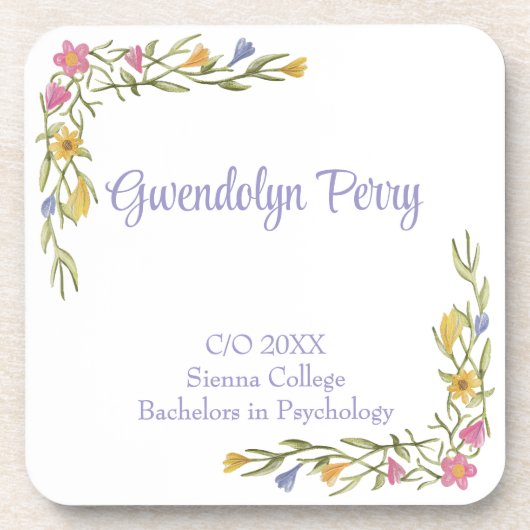 フローラボーホカレッジ卒業パーティープラスチック コースター (正面)