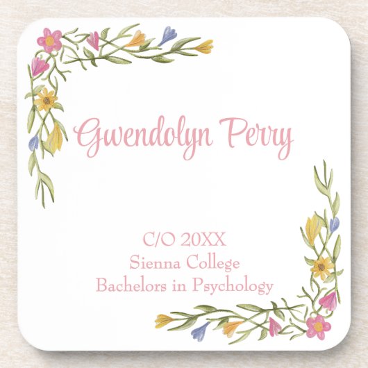 フローラボーホカレッジ卒業パーティープラスチック コースター (正面)