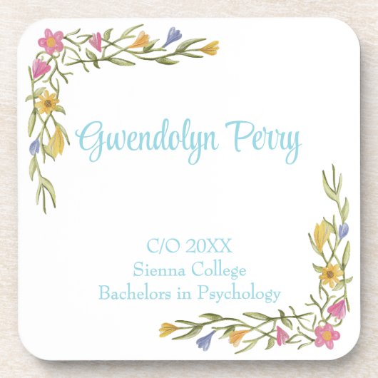 フローラボーホカレッジ卒業パーティープラスチック コースター (正面)