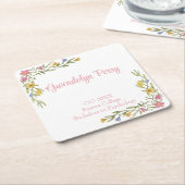 フローラボーホカレッジ卒業パーティー スクエアペーパーコースター (アングル)