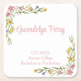 フローラボーホカレッジ卒業パーティー スクエアペーパーコースター
