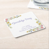 フローラボーホカレッジ卒業パーティー スクエアペーパーコースター (アングル)