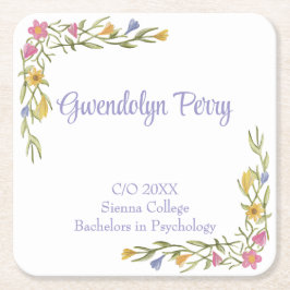フローラボーホカレッジ卒業パーティー スクエアペーパーコースター