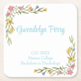 フローラボーホカレッジ卒業パーティー スクエアペーパーコースター