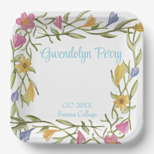 フローラボーホカレッジ卒業パーティー ペーパープレート (正面)