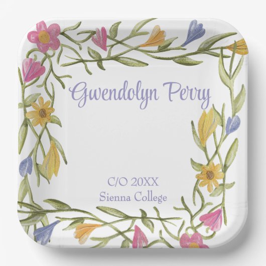 フローラボーホカレッジ卒業パーティー ペーパープレート (正面)