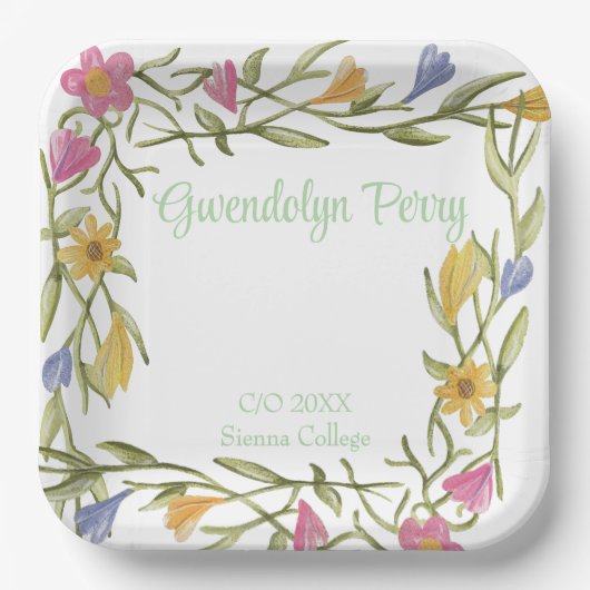 フローラボーホカレッジ卒業パーティー ペーパープレート (正面)