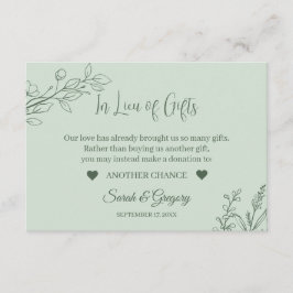 フローラボーホセージ緑"贈り物の代わりに" エンクロージャーカード