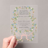 フローラボー素朴グエレガントレンフォ結婚ト アクリル招待状 (インサイチュ (ポータブル))