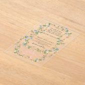 フローラボー素朴グエレガントレンフォ結婚ト アクリル招待状 (レイダウン)