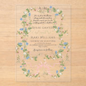 フローラボー素朴グエレガントレンフォ結婚ト アクリル招待状 (正面)