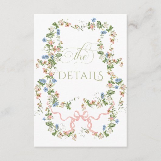 フローラボー素朴グエレガントレンフォ結婚ト エンクロージャーカード (正面)