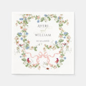 フローラボー素朴グエレガントレンフォ結婚ト スタンダードカクテルナプキン (正面)