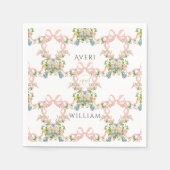 フローラボー素朴グエレガントレンフォ結婚ト スタンダードカクテルナプキン (正面)