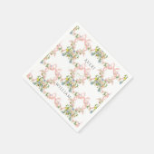 フローラボー素朴グエレガントレンフォ結婚ト スタンダードカクテルナプキン (角)