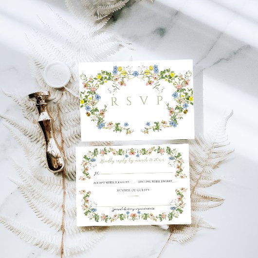 フローラボー素朴グエレガントレンフォ結婚ト 出欠カード