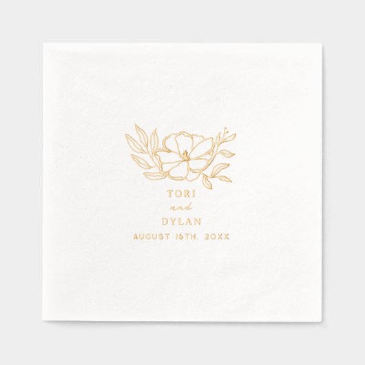 フローラボ結婚タヌス 箔ナプキン (正面)