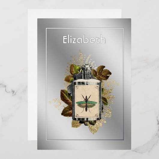 フローラポイズンロションハロウィンゴシック箔インビタット 箔招待状 (正面/裏面)