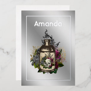 フローラポイズンロションハロウィンゴシック誕生日 箔招待状