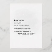 フローラポイズンロションハロウィンゴシック誕生日 箔招待状 (裏面)