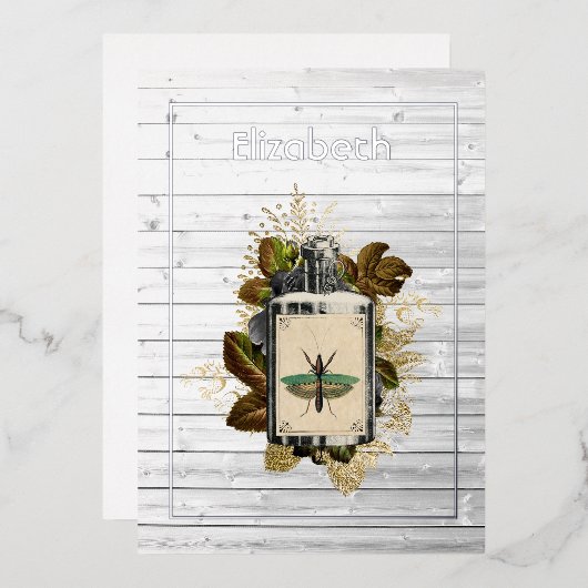 フローラポイズンロションハロウィンゴシック魔女の木 箔招待状 (正面/裏面)