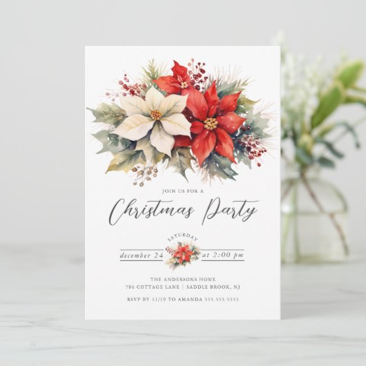 フローラポインセチアのクリスマスパーティー 招待状 (スタンド正面)