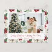 フローラポインセチアのクリスマス写真はがき シーズンポストカード (正面)