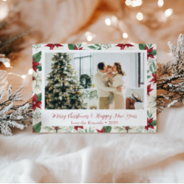 フローラポインセチアのクリスマス写真はがき シーズンポストカード