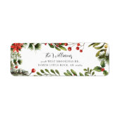 フローラポインセチアグリーンリーファミリー差出人住所 ラベル (正面)