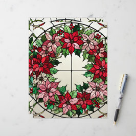 フローラポインセチアリースステンドグラススクラップブック