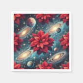 フローラポインセチア天体のパターンの分離 スタンダードカクテルナプキン (正面)