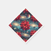 フローラポインセチア天体のパターンの分離 スタンダードカクテルナプキン (角)