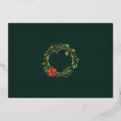 フローラポインセチア家族の写真クリスマス金ゴールド 箔シーズンカード (裏面)