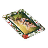 フローラポインセチア家族写真クリスマス マグネット (右側)